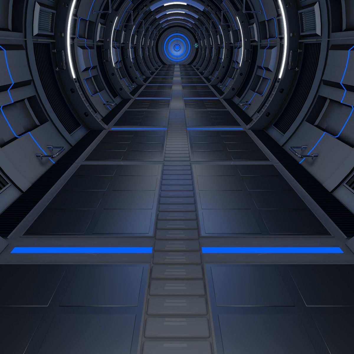 Sci Fi Tunnel 3D model_2