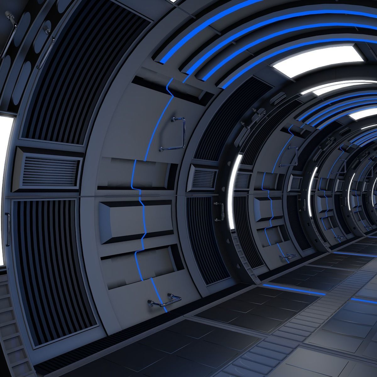 Sci Fi Tunnel 3D model_4