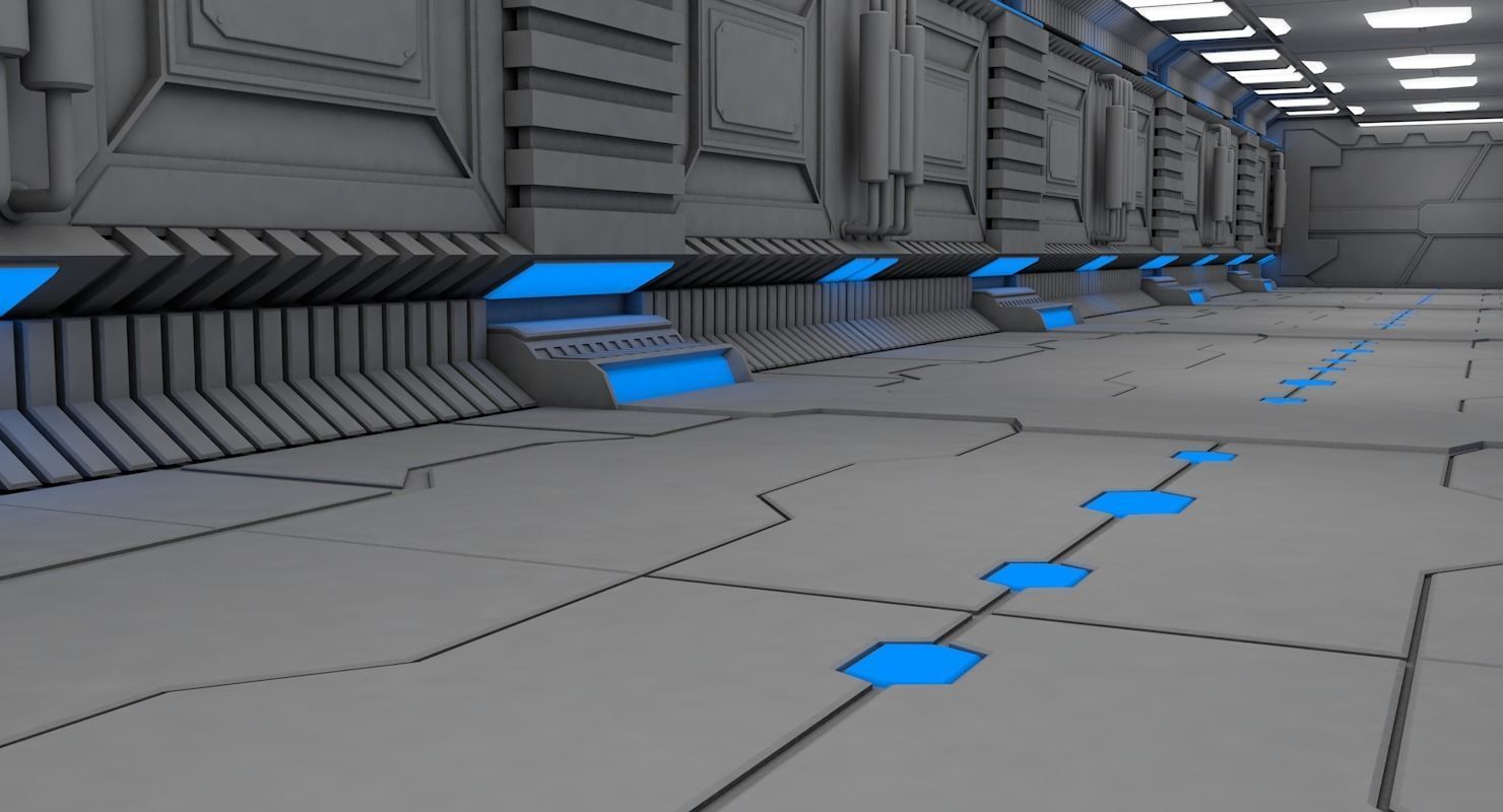 Sci Fi Corridor 3D model_9
