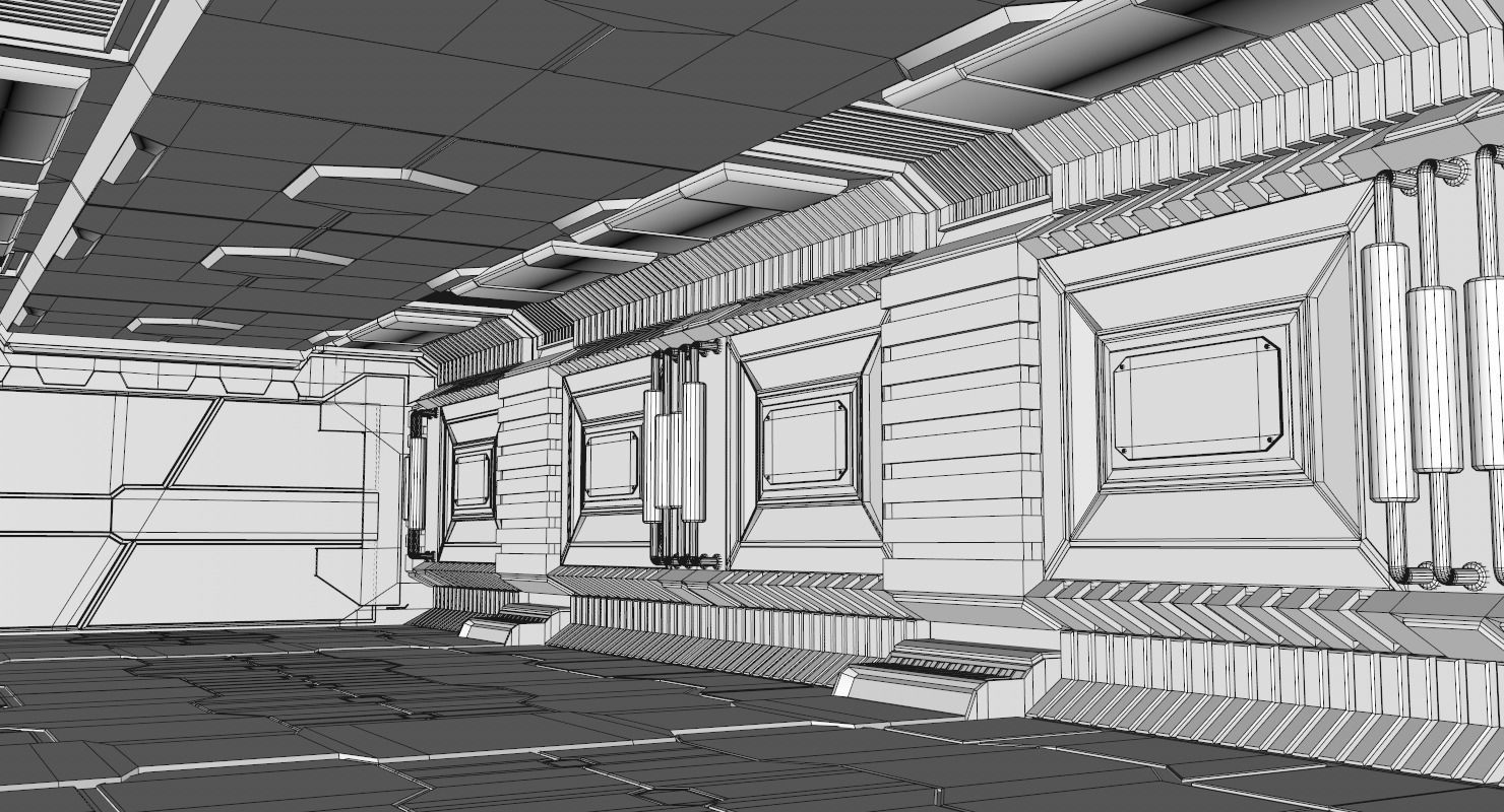 Sci Fi Corridor 3D model_22