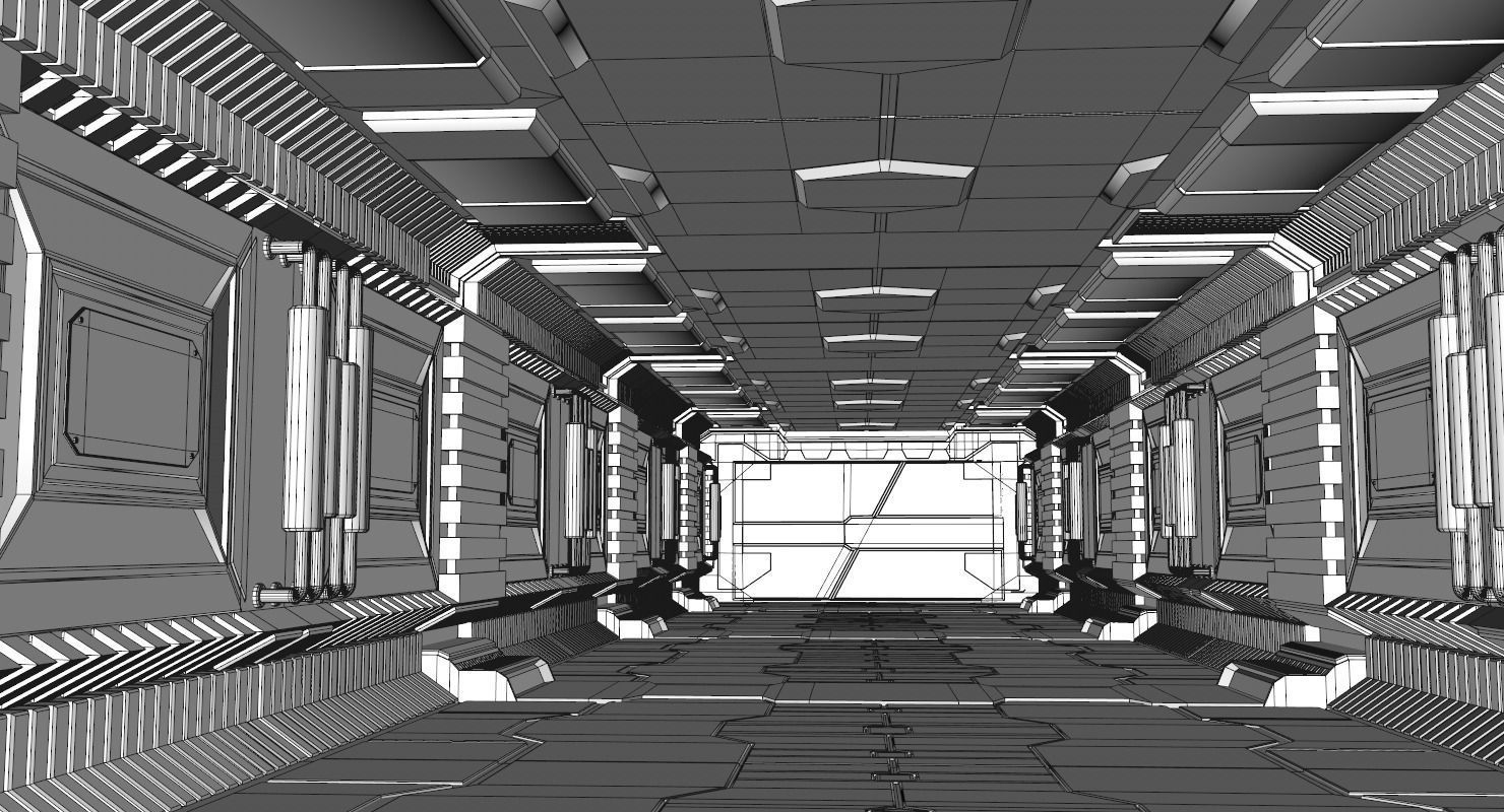 Sci Fi Corridor 3D model_19