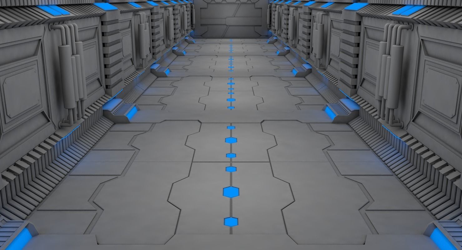 Sci Fi Corridor 3D model_2