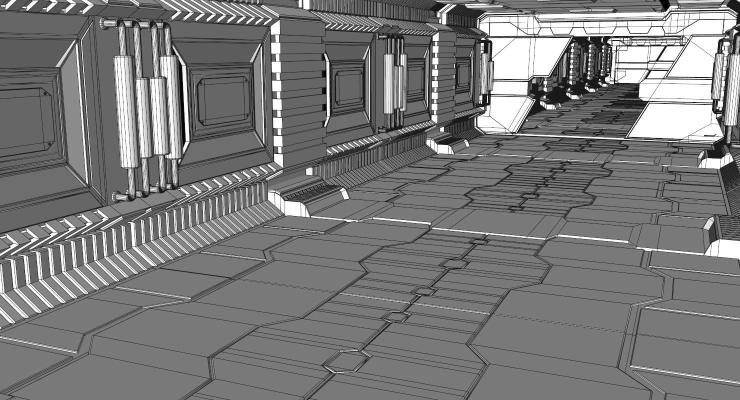 Sci Fi Corridor 3D model_11