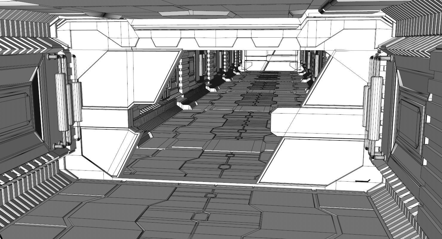 Sci Fi Corridor 3D model_13