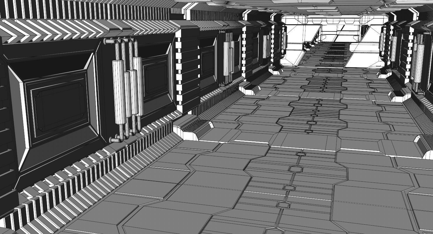 Sci Fi Corridor 3D model_16