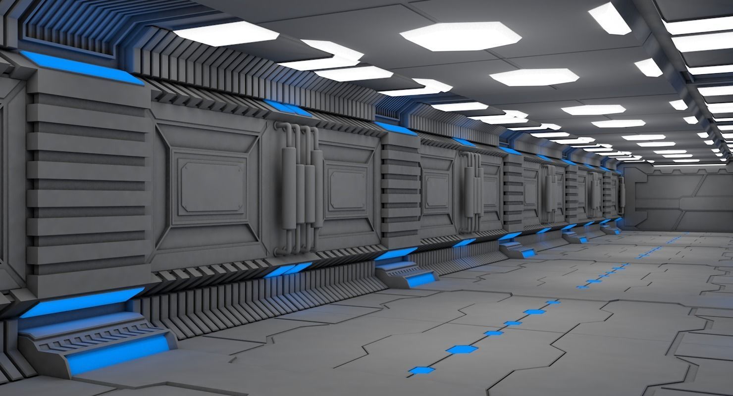 Sci Fi Corridor 3D model_1