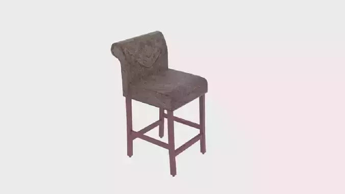 Cosmopolitan Beige Linen Counter Stools  3D model