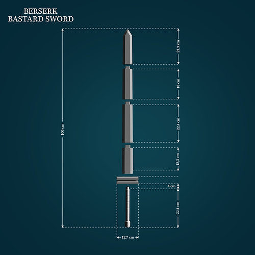 Bastard Sword from Berserk 3D print model