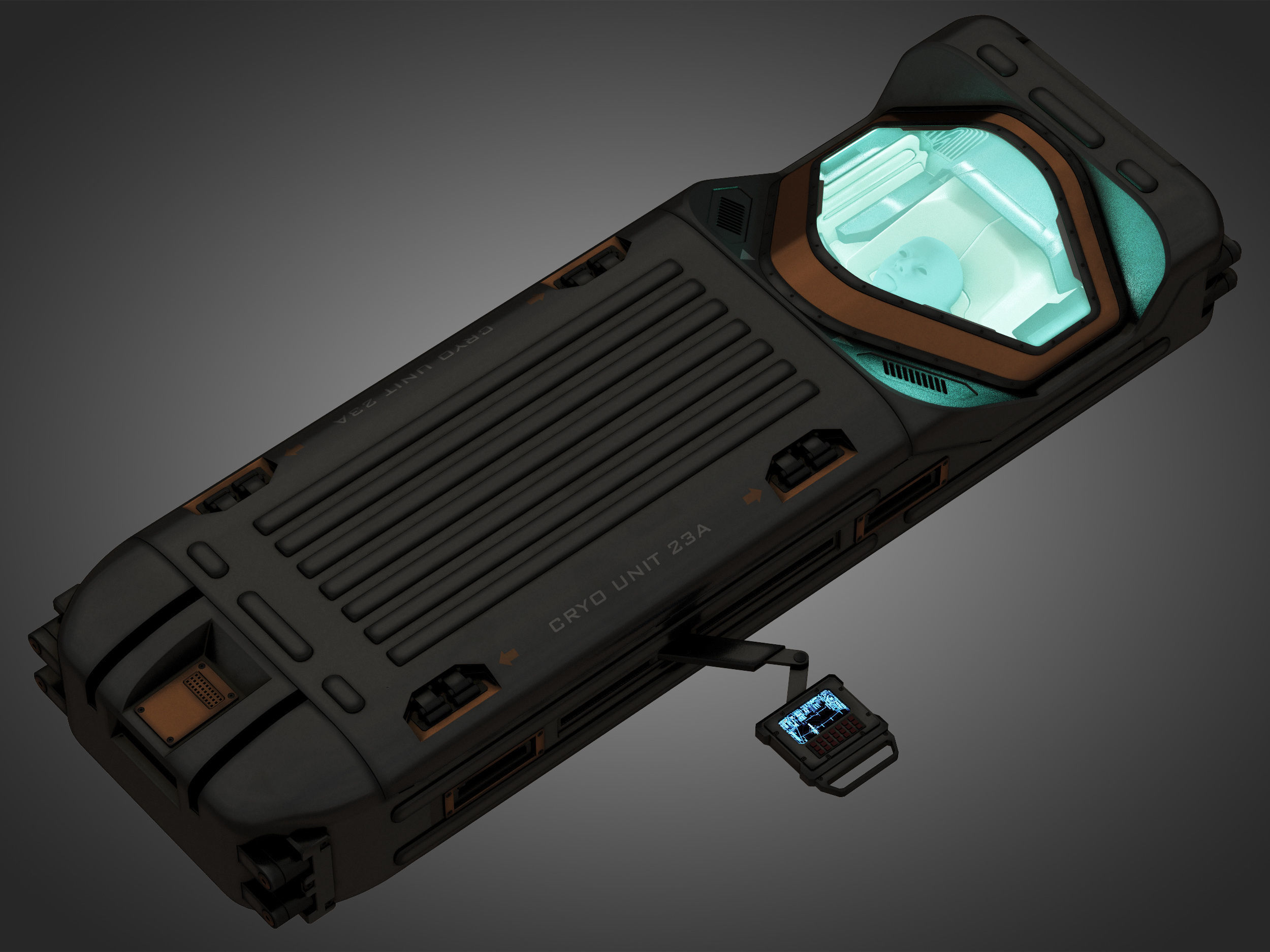 Sci-fi Cryo Chamber Cryopod 3D model_15