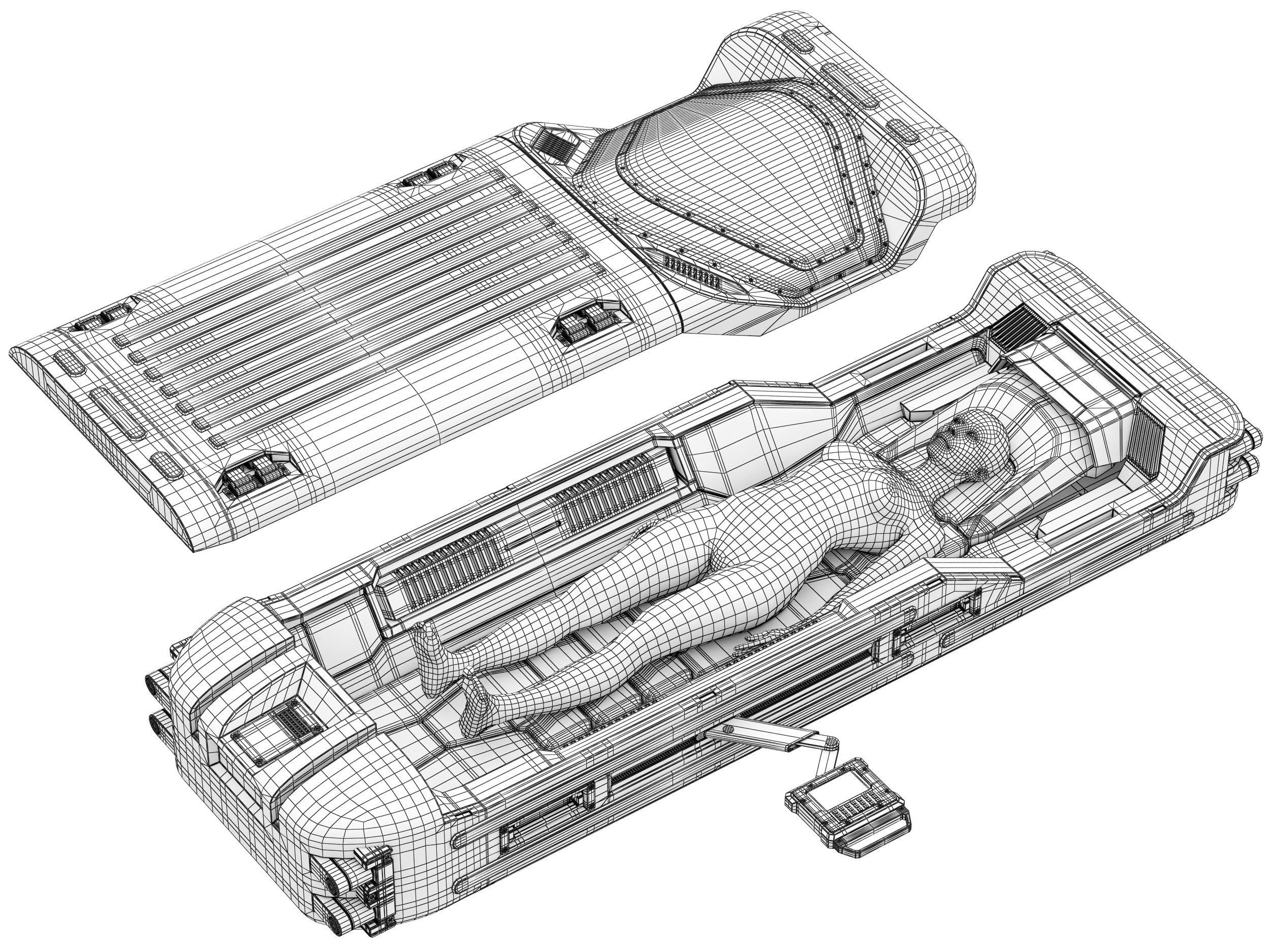 Sci-fi Cryo Chamber Cryopod 3D model_18