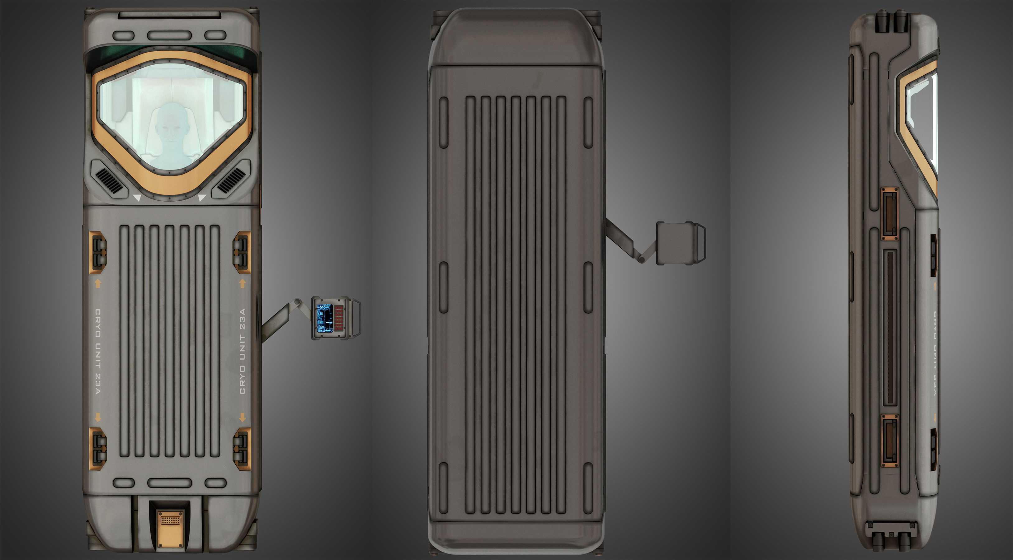 Sci-fi Cryo Chamber Cryopod 3D model_9