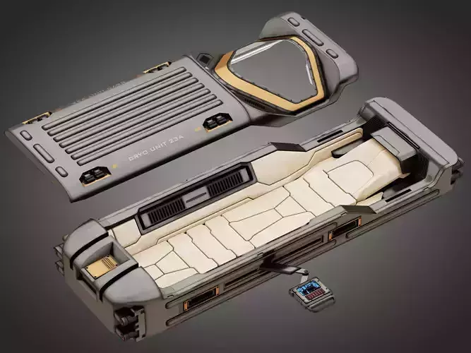 Sci-fi Cryo Chamber Cryopod 3D model