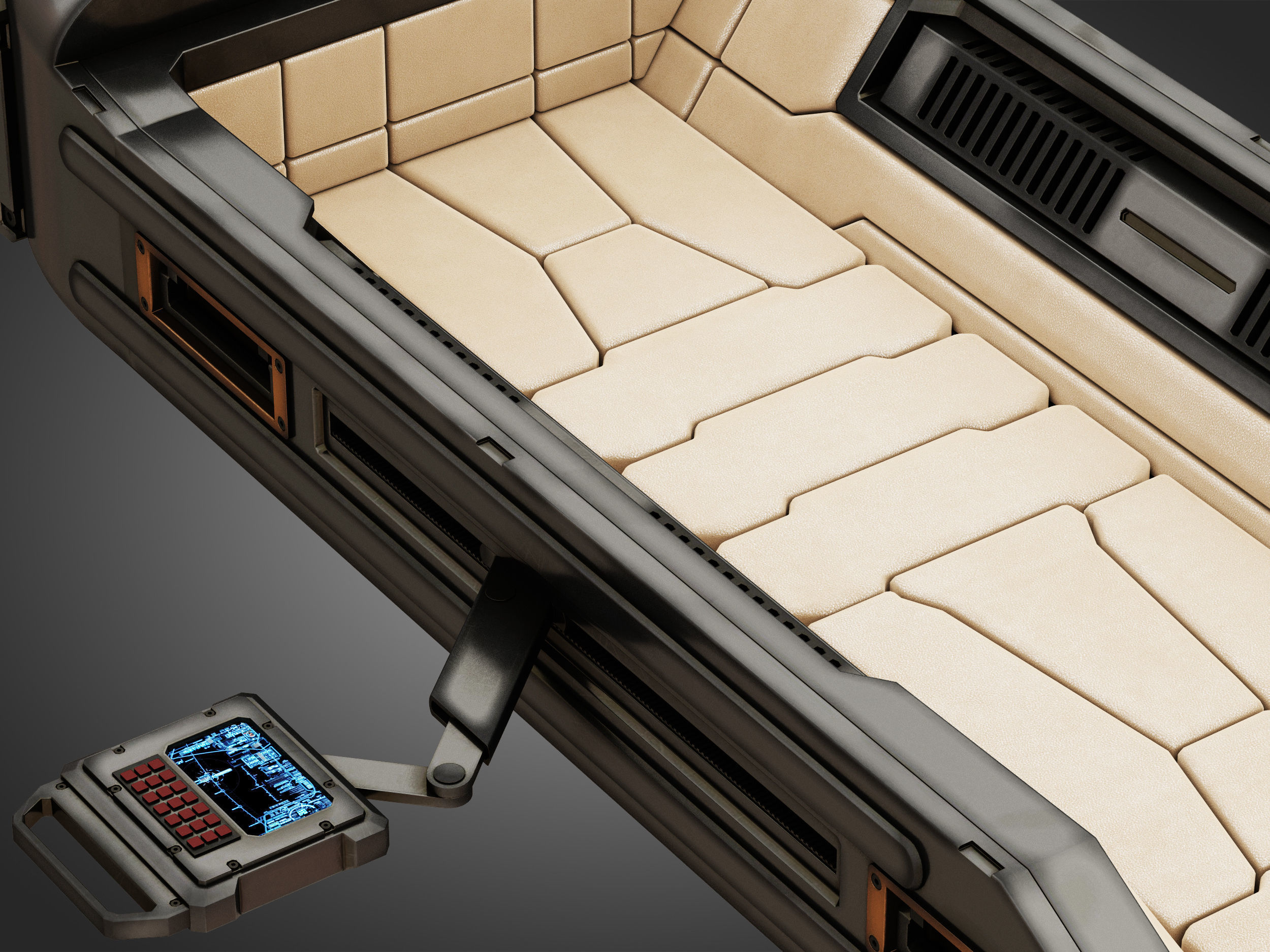 Sci-fi Cryo Chamber Cryopod 3D model_12