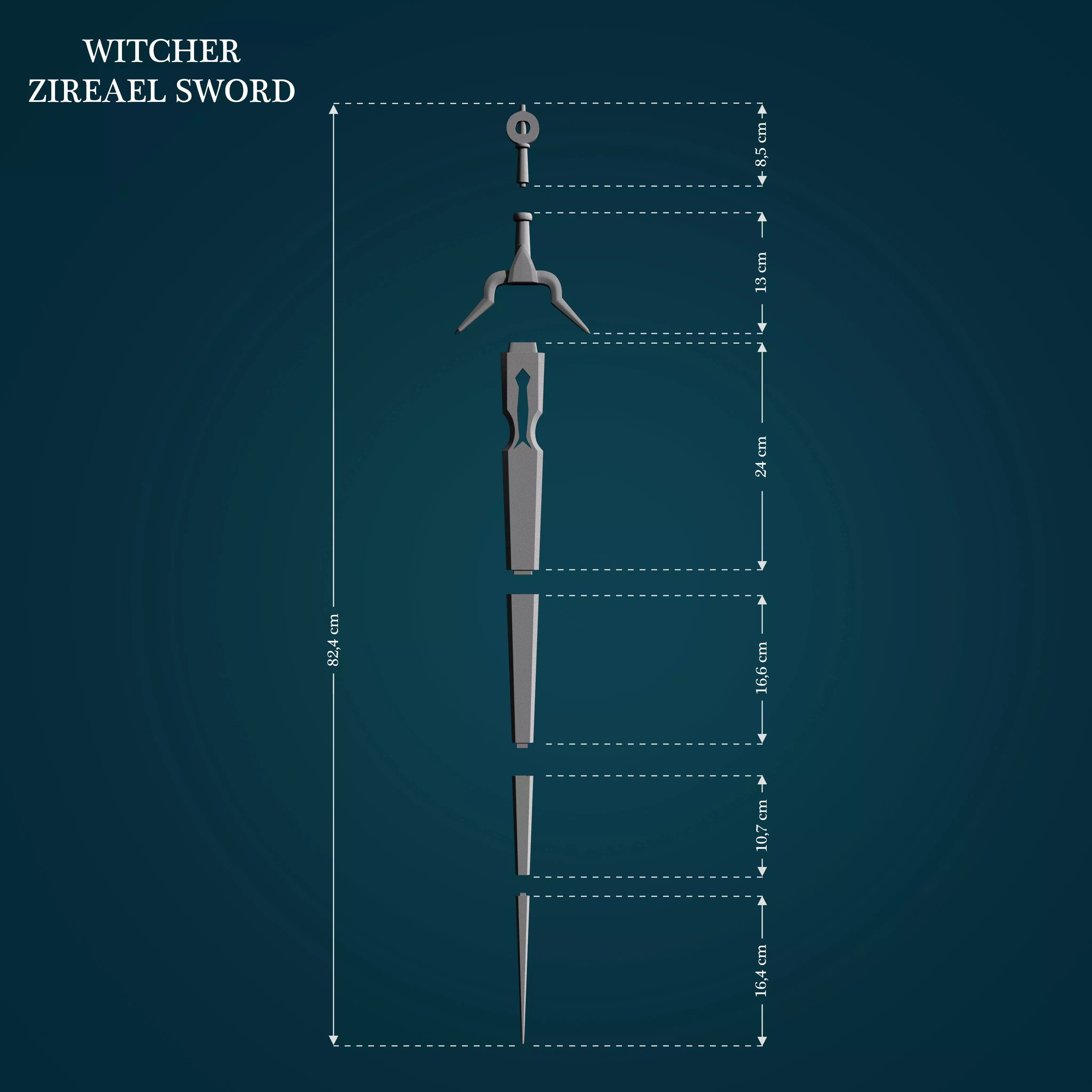 Zireael Sword from Witcher 3D print model_0