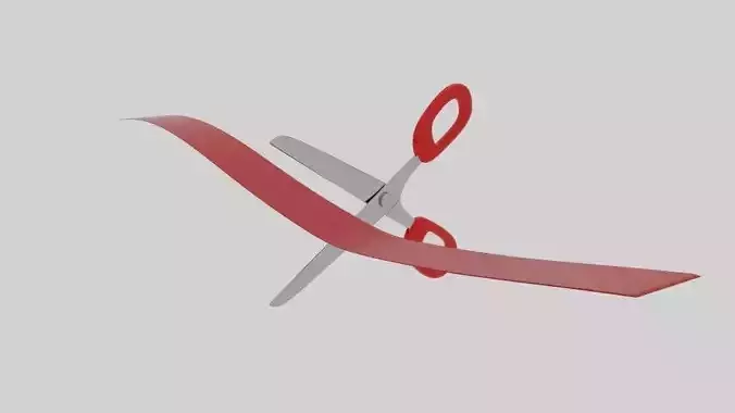 Inauguration pair of scissors 3D model