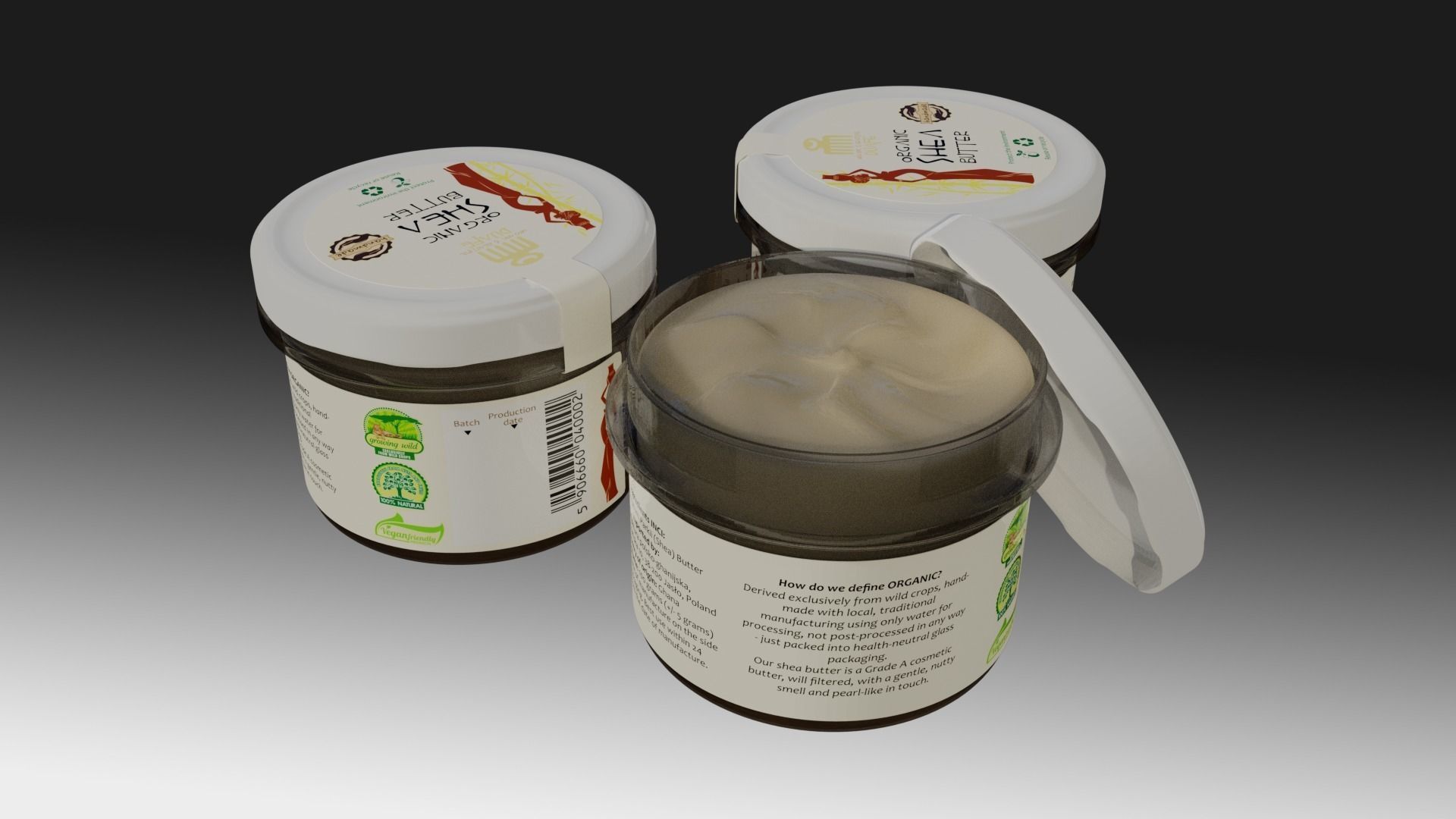 COSMETIC JAR  shea butter 3D model_1