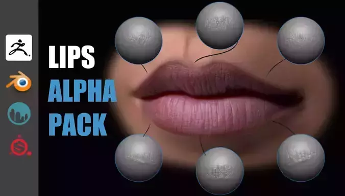 Lips Detail Alpha Pack 3D model