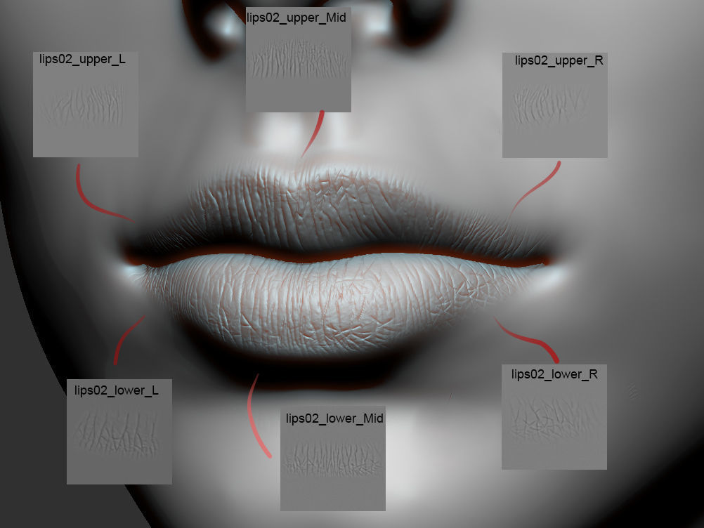 Lips Detail Alpha Pack 3D model_3