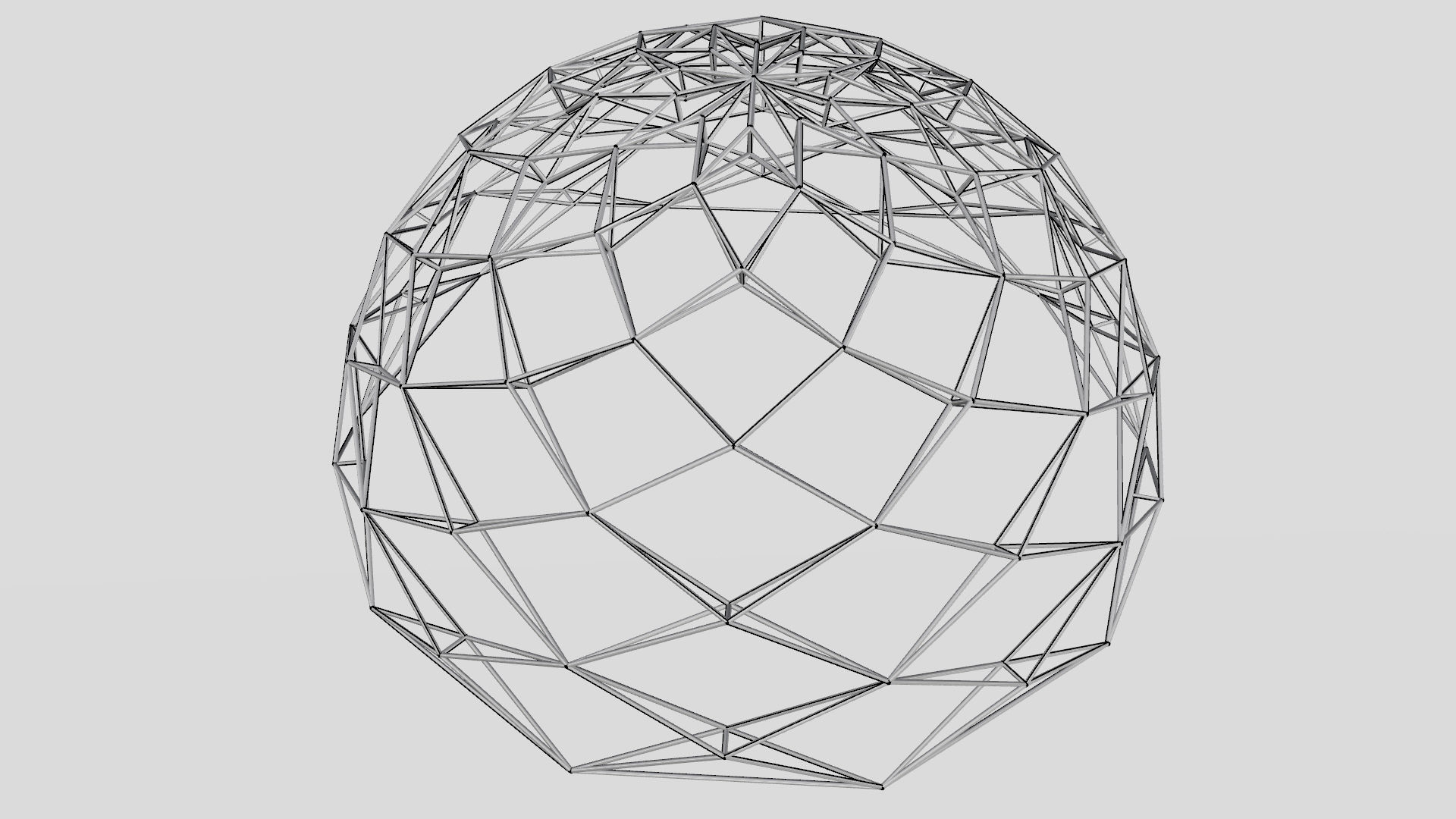 Geodesic Dome like design wire-frame structure 3D model_13