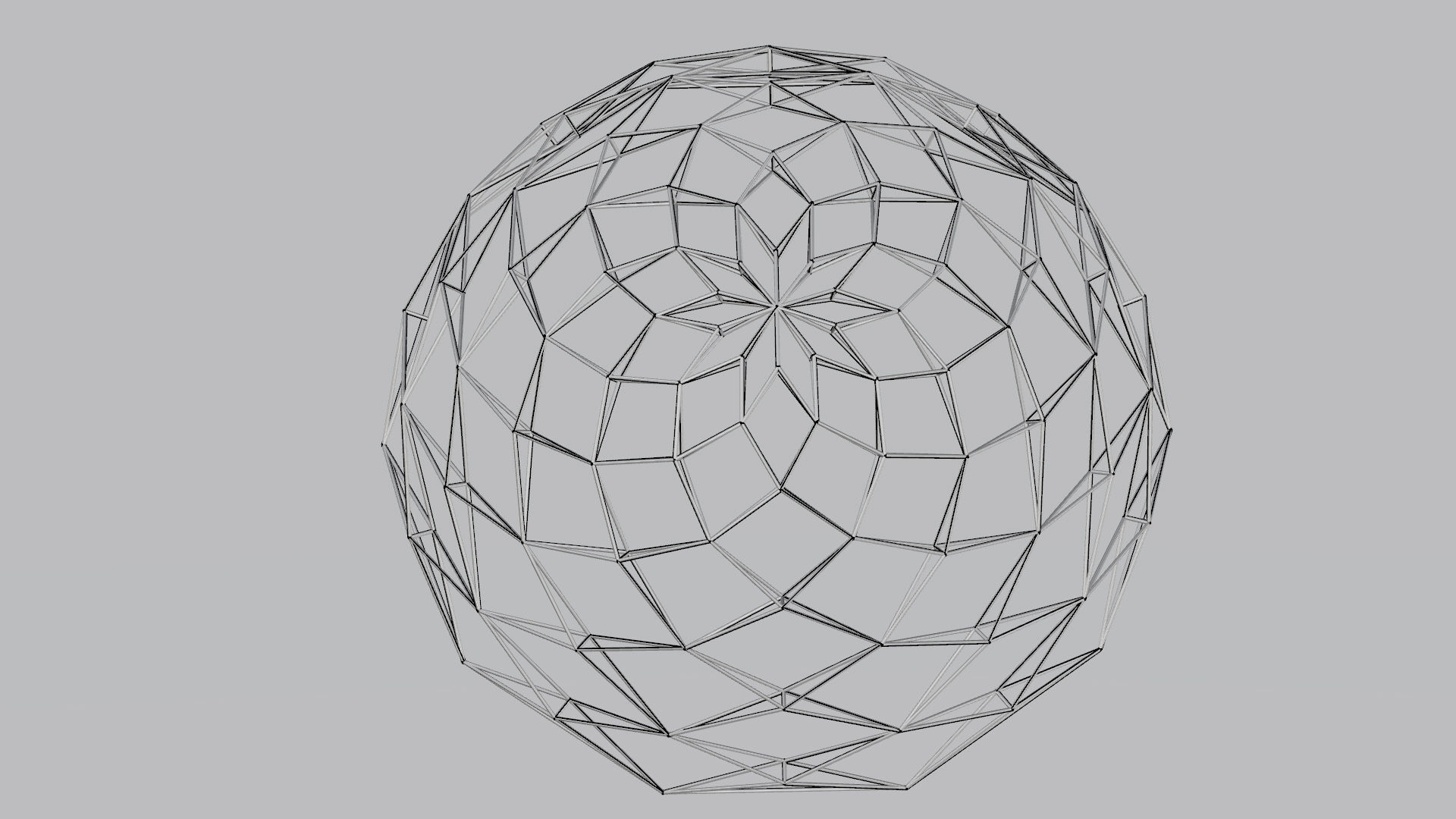 Geodesic Dome like design wire-frame structure 3D model_16