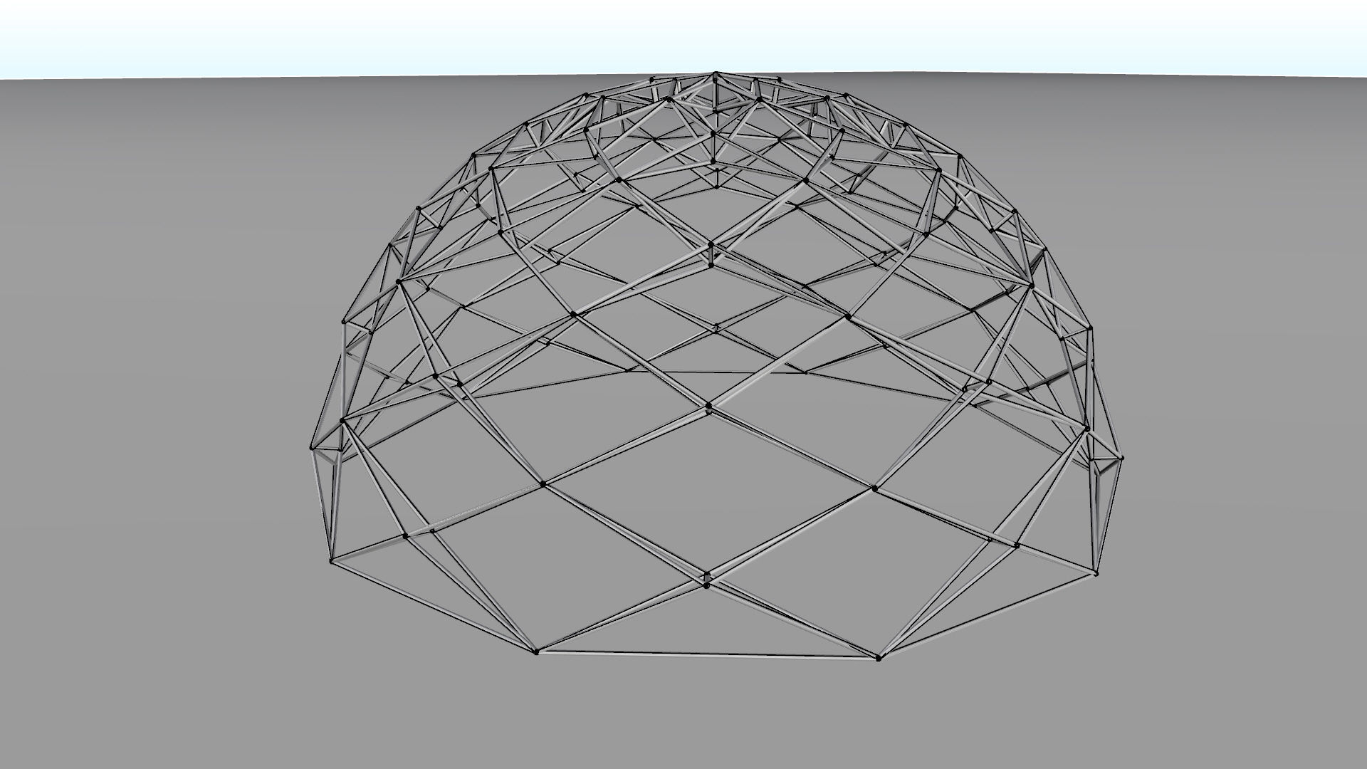 Geodesic Dome like design wire-frame structure 3D model_12