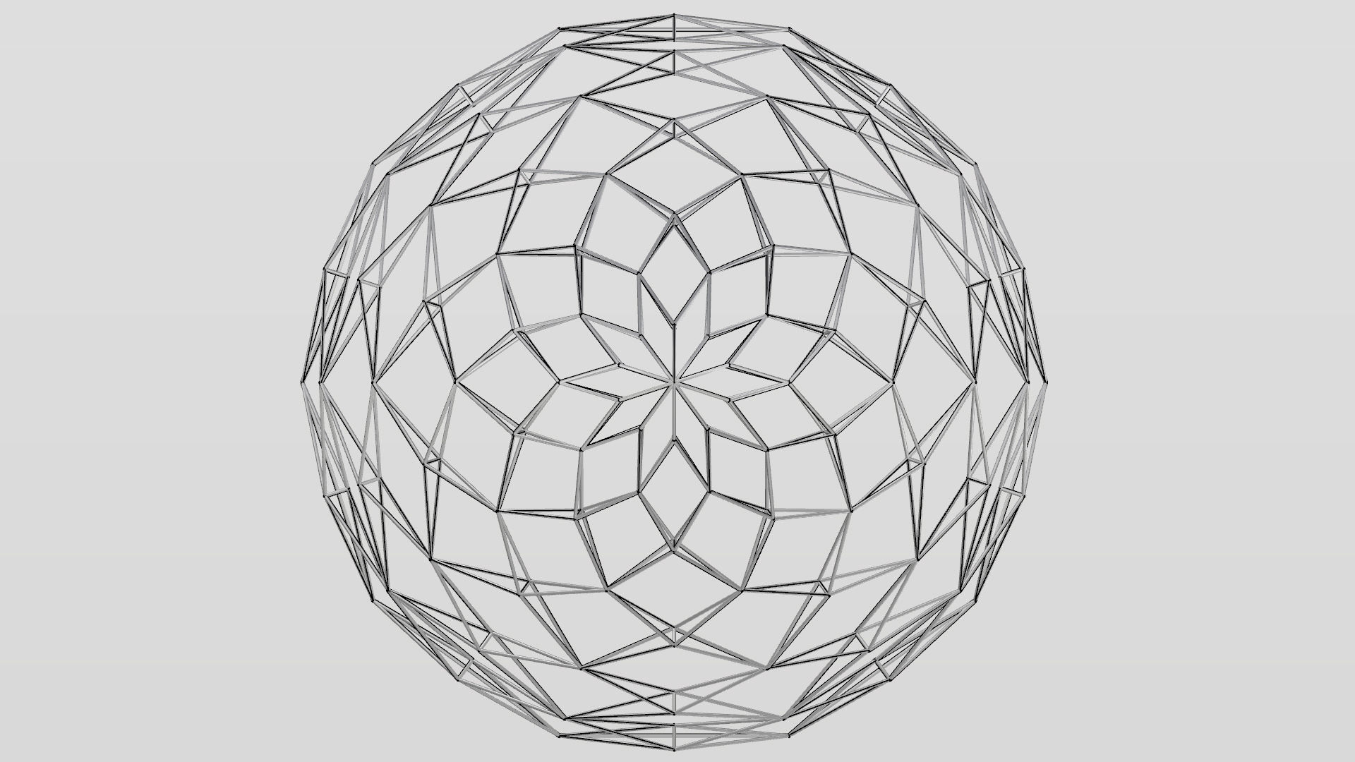 Geodesic Dome like design wire-frame structure 3D model_17