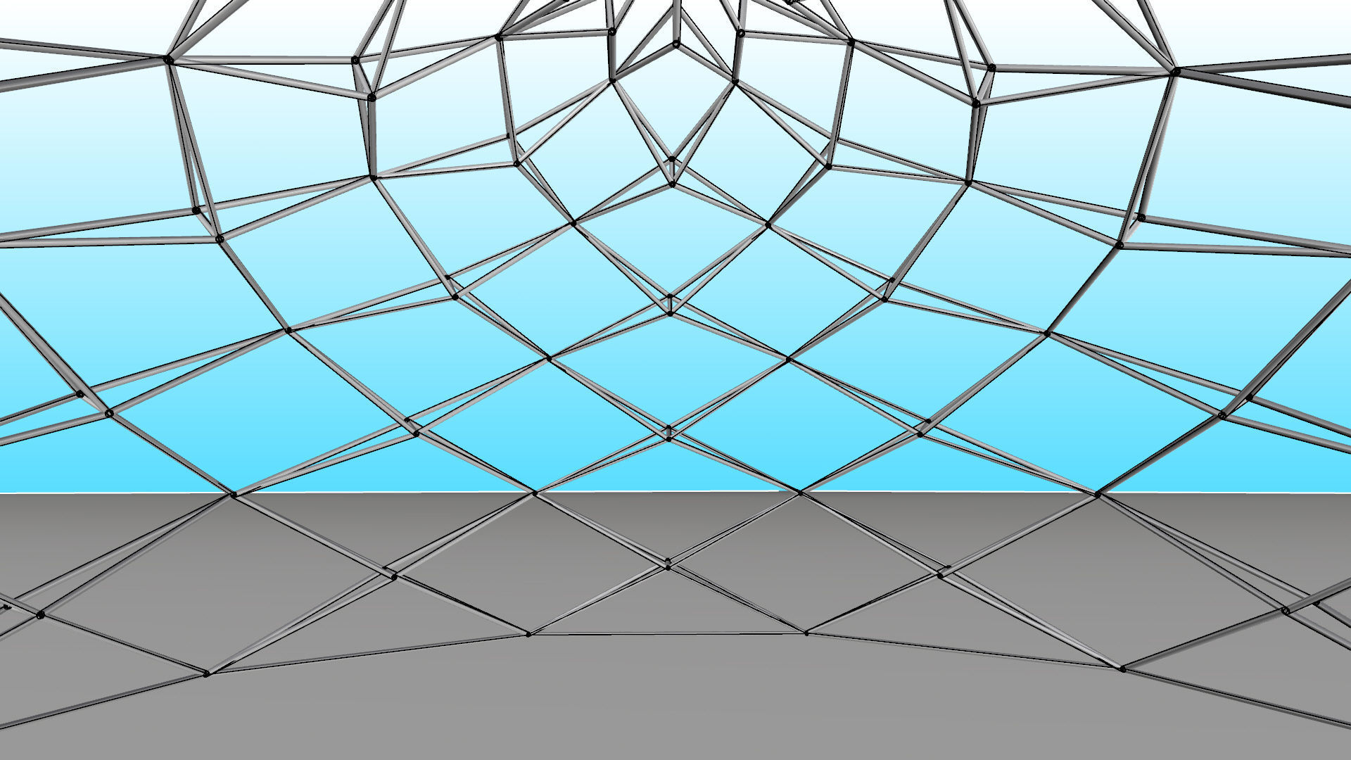 Geodesic Dome like design wire-frame structure 3D model_14