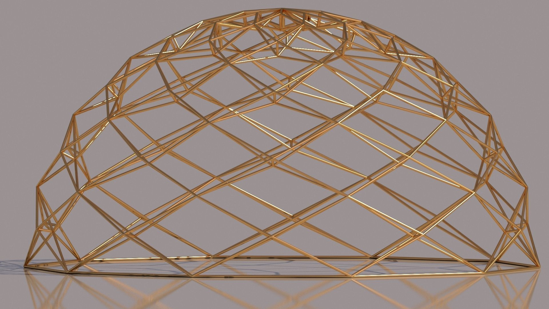 Geodesic Dome like design wire-frame structure 3D model_8