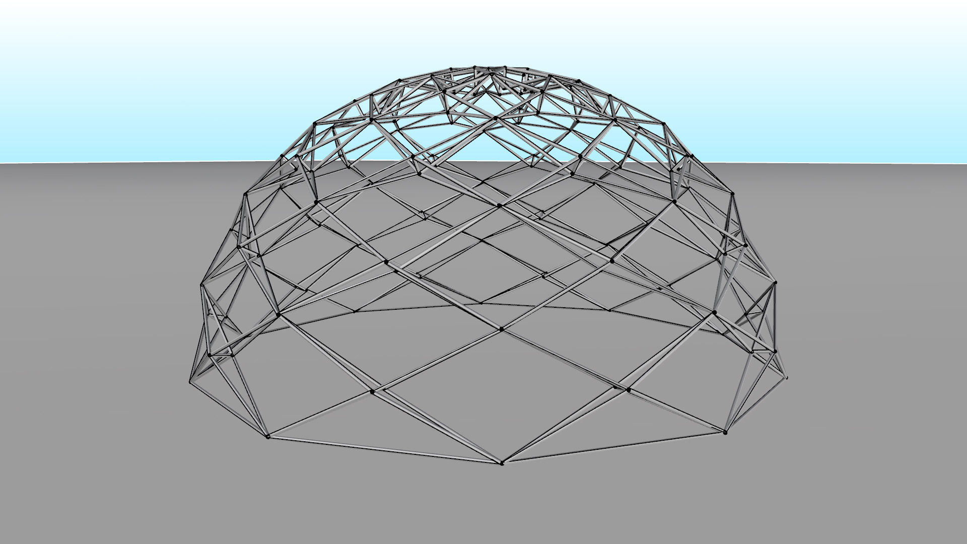 Geodesic Dome like design wire-frame structure 3D model_19