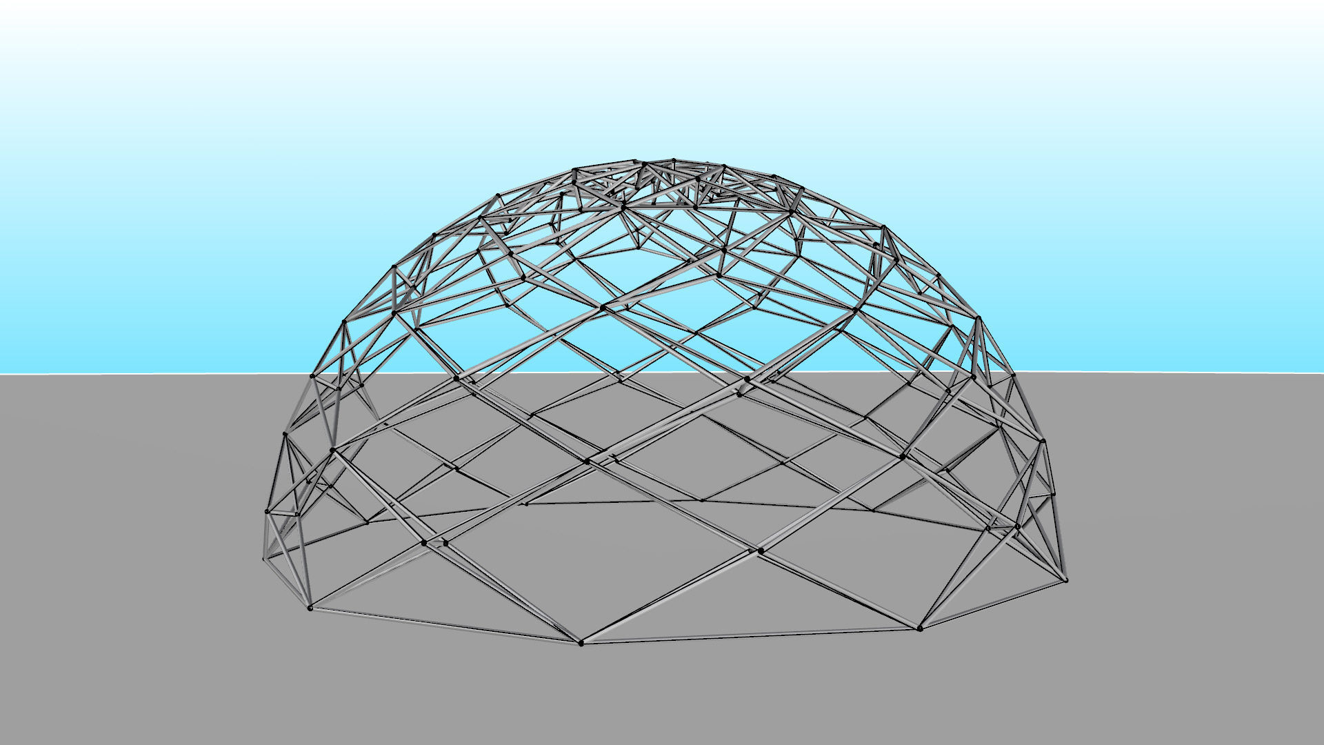 Geodesic Dome like design wire-frame structure 3D model_10