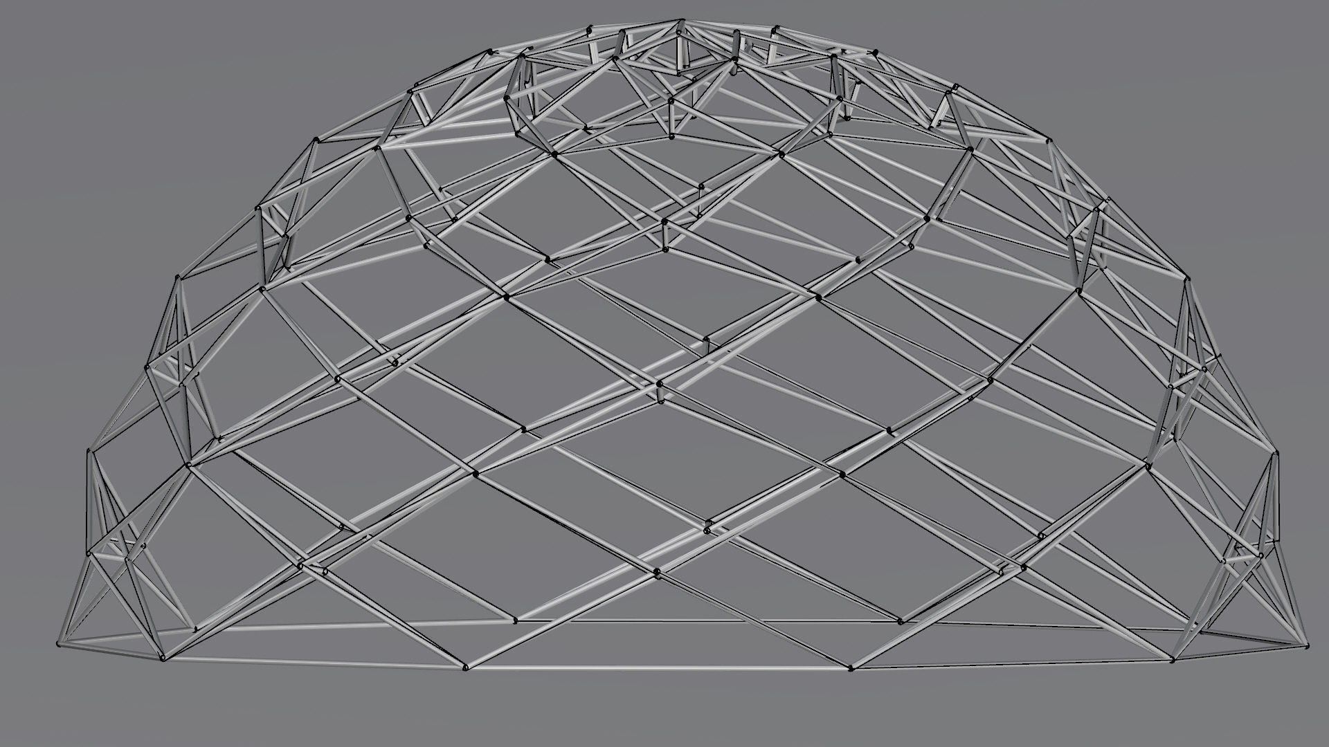 Geodesic Dome like design wire-frame structure 3D model_18
