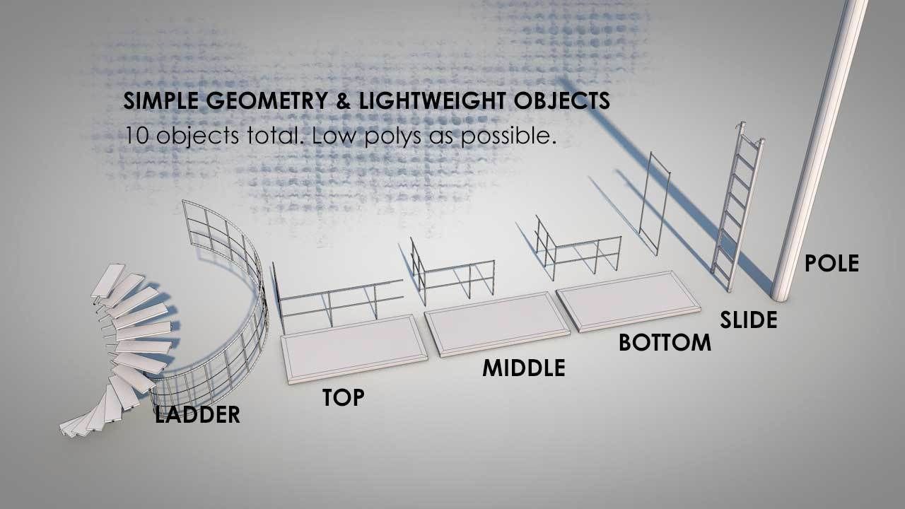 Spiral Escape Ladder Low-poly 3D model_17