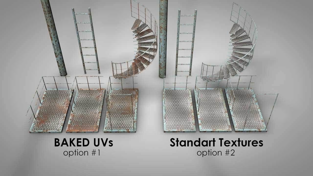 Spiral Escape Ladder Low-poly 3D model_10