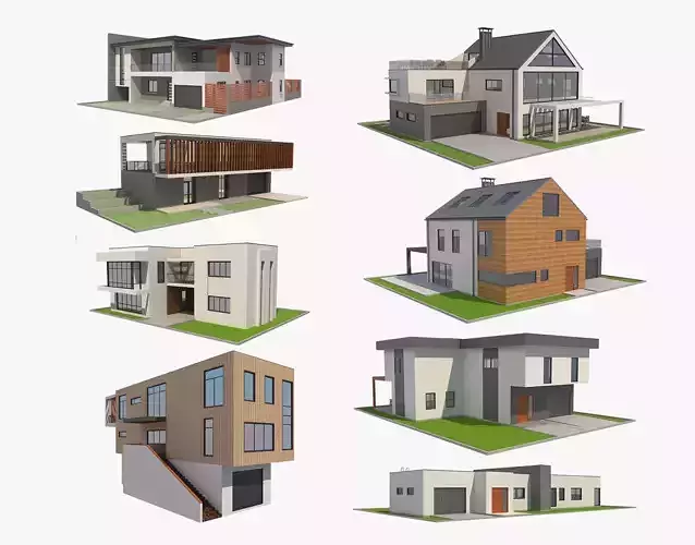 8 Modern Houses Set 1