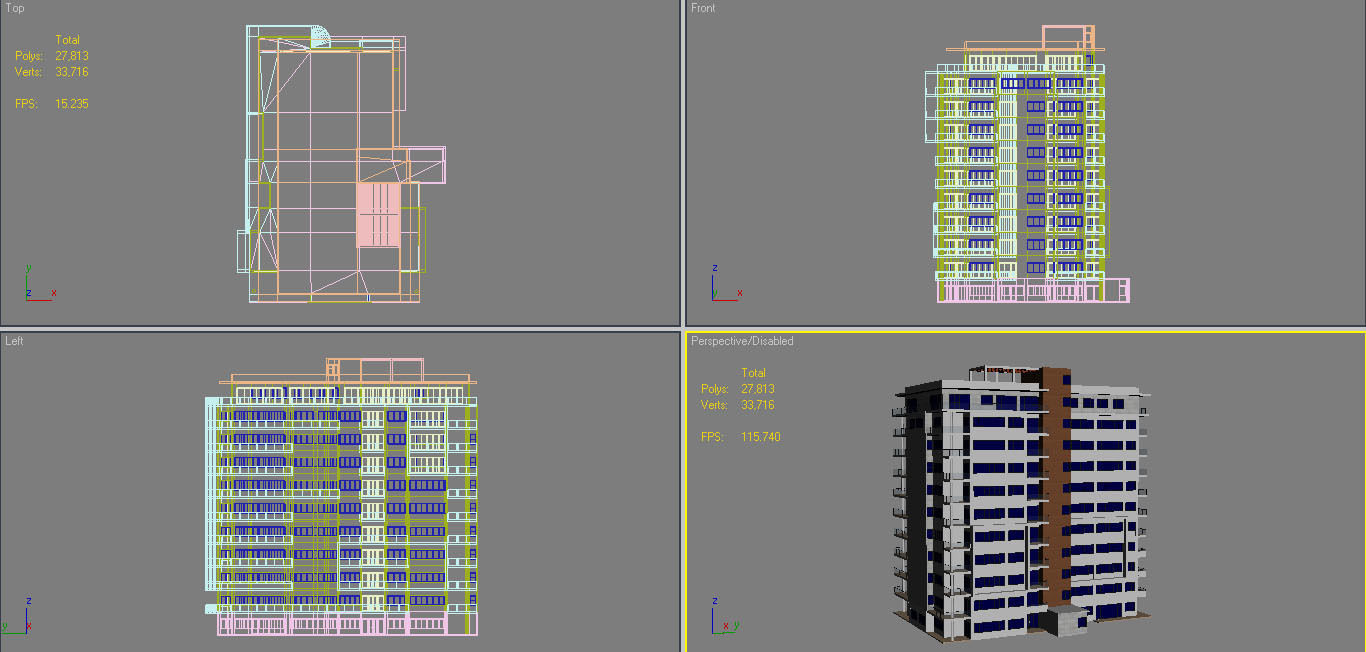 8 Apartment Buildings Set 1 3D model_23