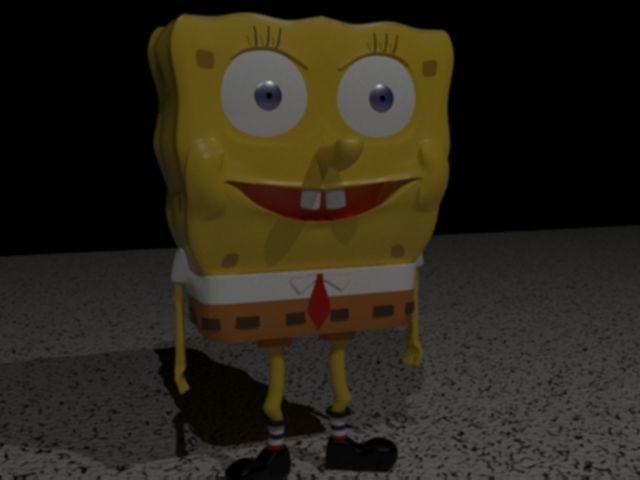 spongebob character 3d model Low-poly 3D model_1