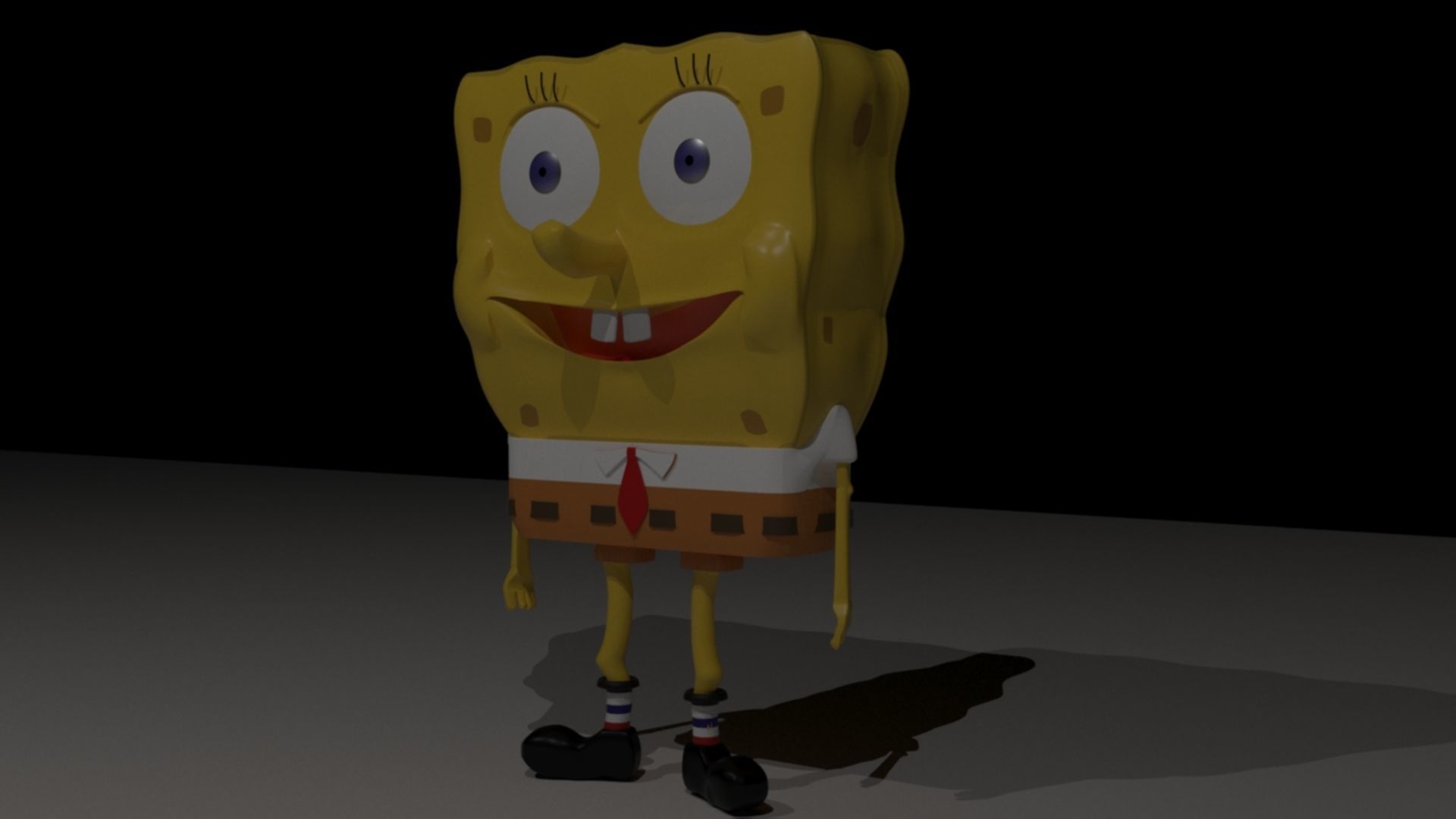 spongebob character 3d model Low-poly 3D model_3