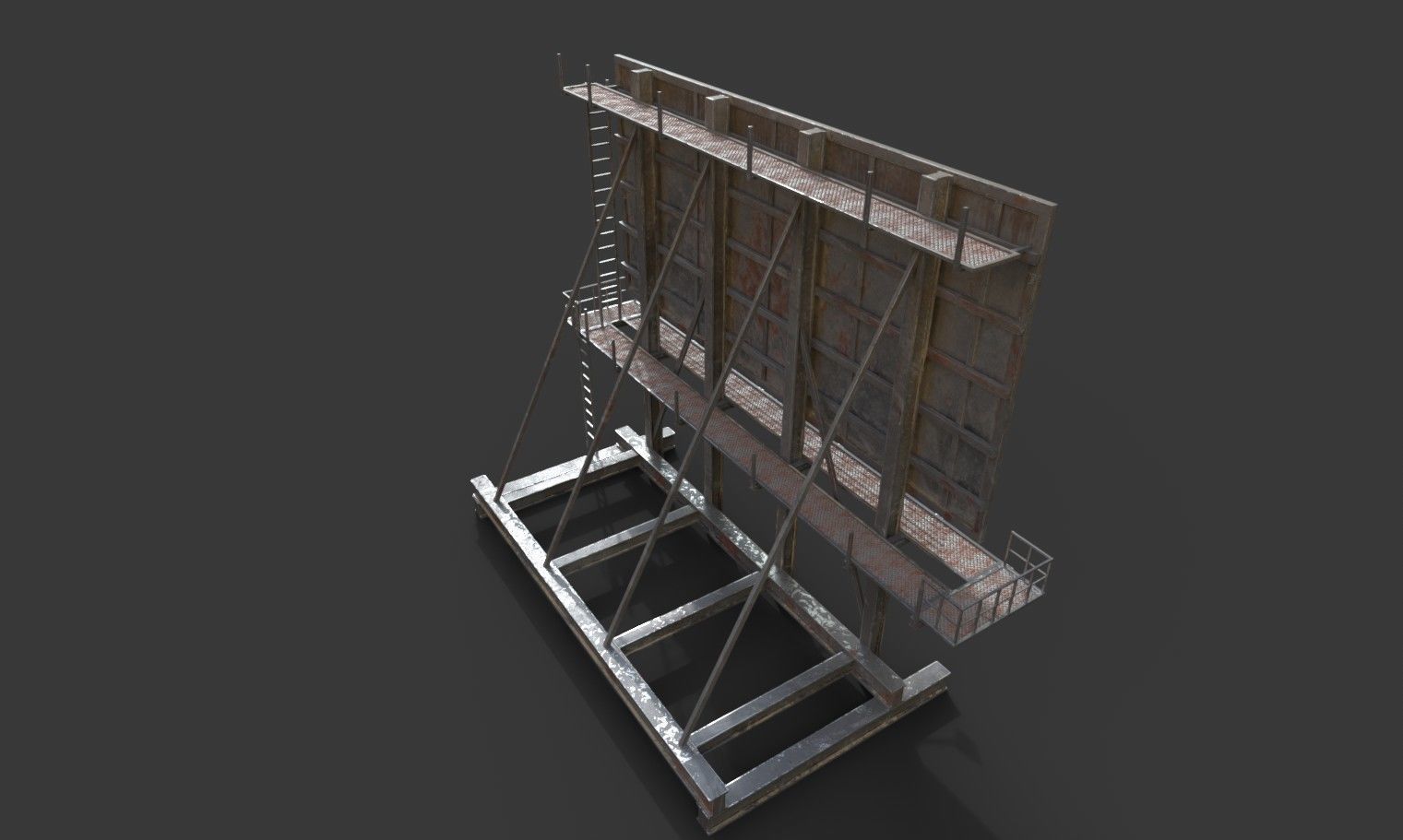 Rooftop Billboard model Low-poly 3D model_5