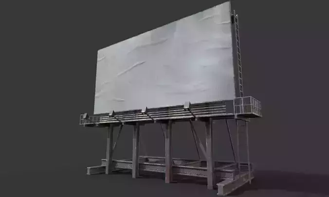 Rooftop Billboard model Low-poly 3D model