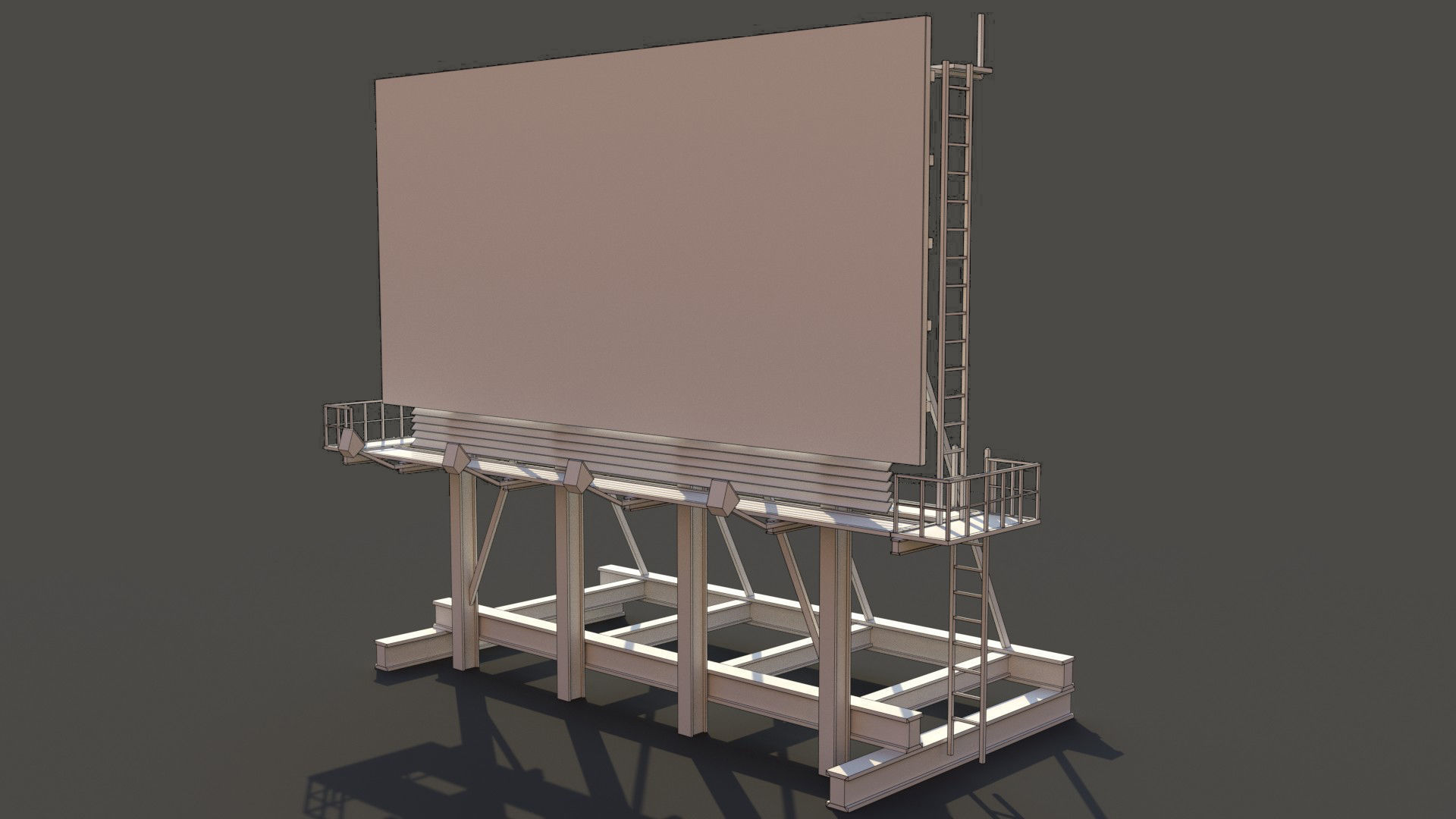 Rooftop Billboard model Low-poly 3D model_6