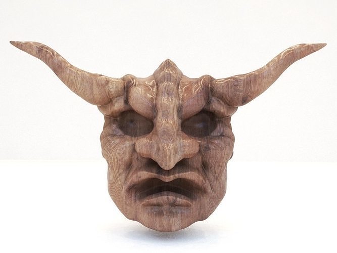 Wooden Demon Head 3D model