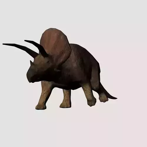 Rigged Animated Low Poly Triceratops Dinosaur