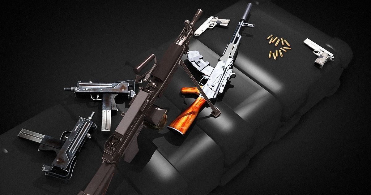 3D Realistic Guns Package Vol-02 Low-poly 3D model_1