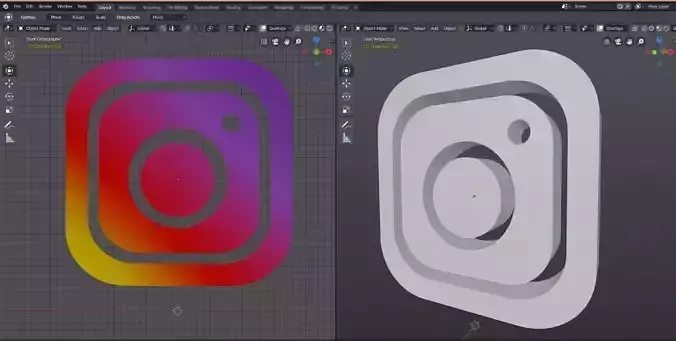 INSTAGRAM 3D LOGO Free 3D model