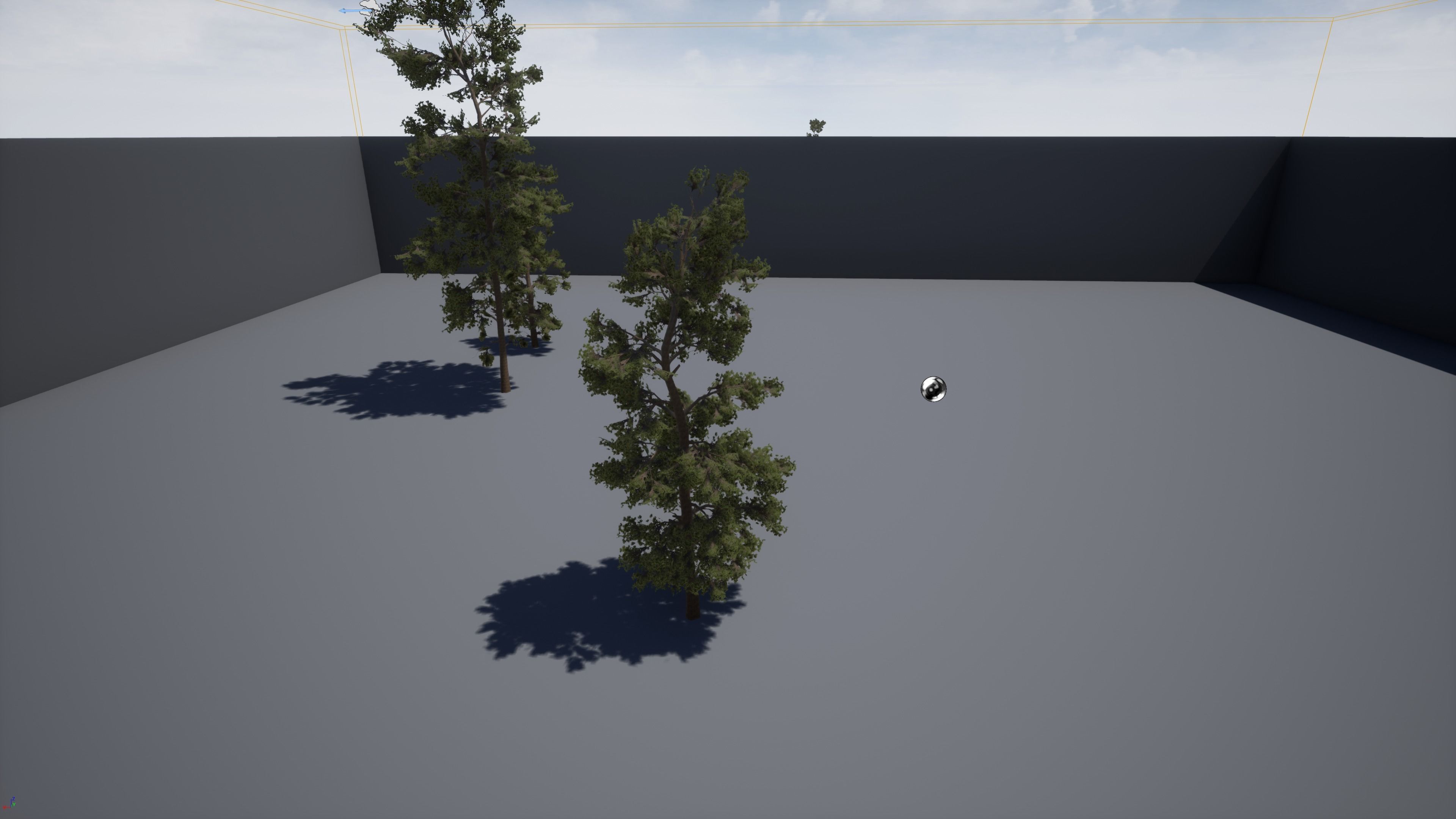 Four pine trees Low-poly 3D model_3