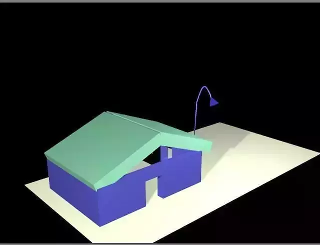 house with lamp on top