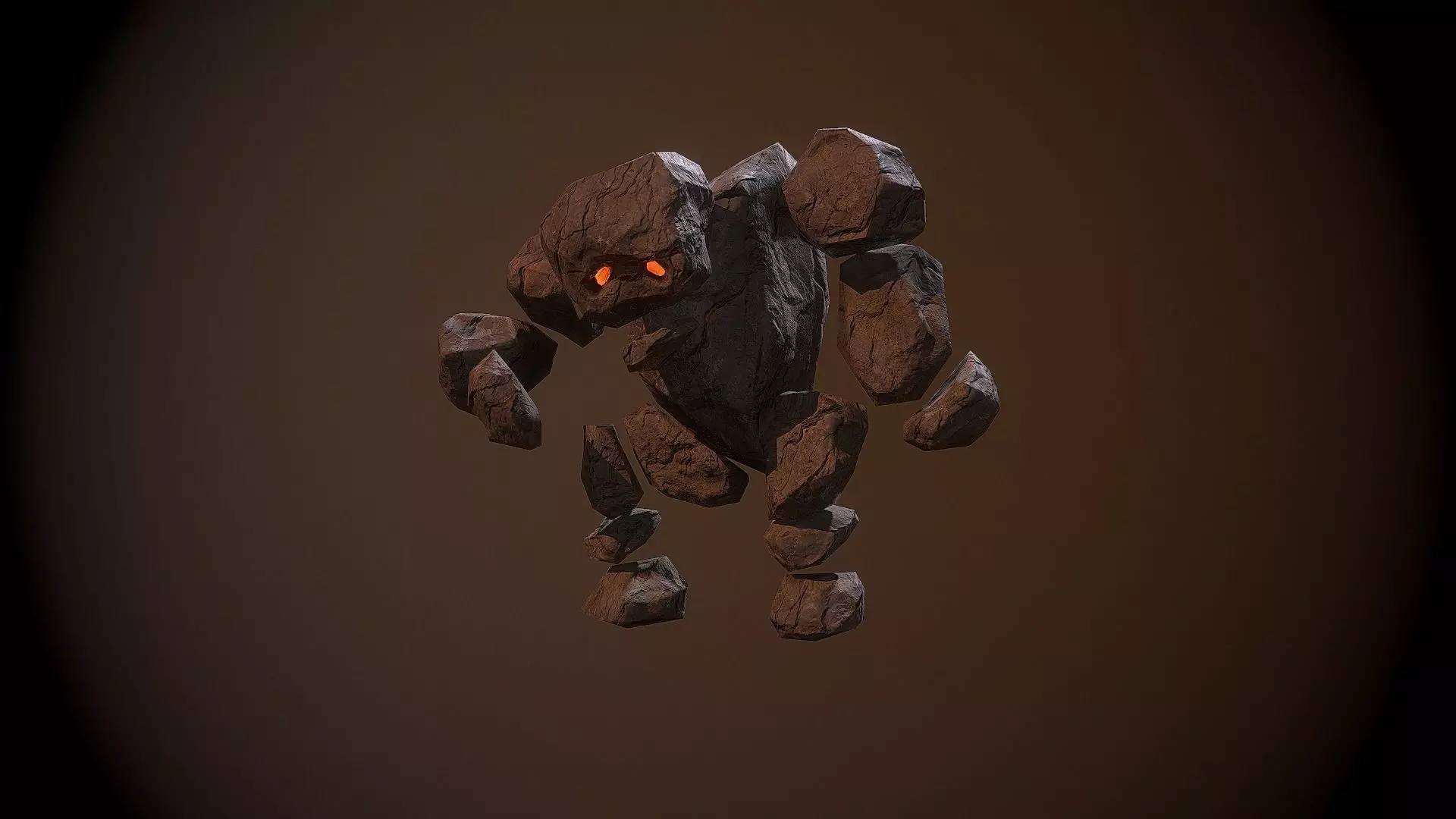 Golem stone creature with eyes Free 3D model