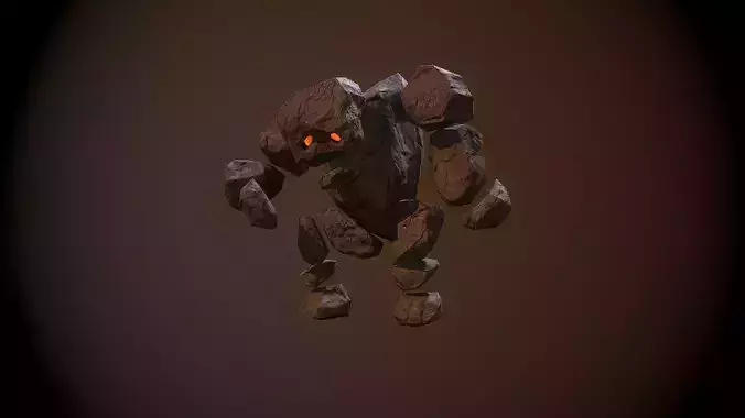 Golem stone creature with eyes