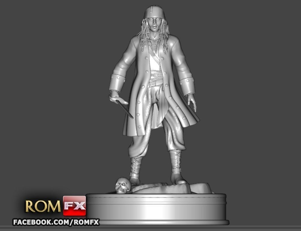 Captain Jack Sparrow - Pirates of the Caribbean Figure Printable 3D print model_1