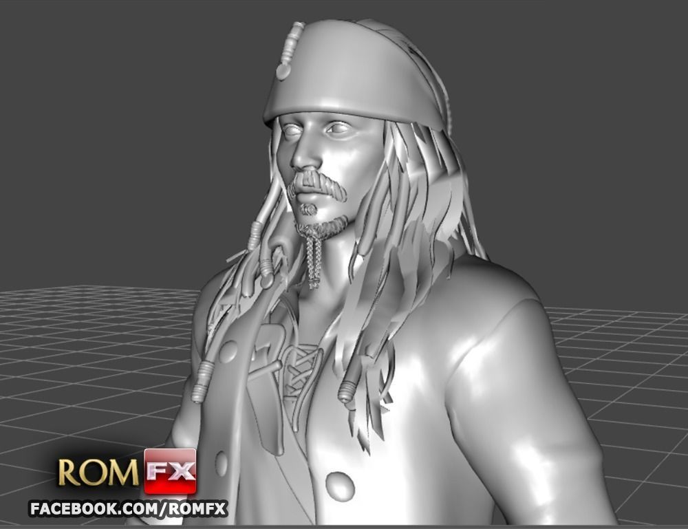 Captain Jack Sparrow - Pirates of the Caribbean Figure Printable 3D print model_6